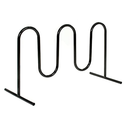 Global Industrial 68" L Wave Bike Rack, Free Standing, 7-Bike Capacity, Powder Coated Steel, Black, Commercial Bike Rack for Stores, Parks, Schools and More