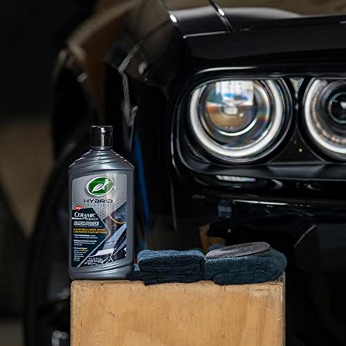 Turtle Wax 53895 Hybrid Solutions Ceramic Acrylic Black Polish and Wax Formulated for Black Car Paint, Removes Surface Scratches and Swirl Marks, Provides Water Repellency, 14 oz. (Pack of 3)