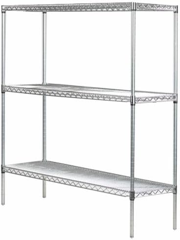 Omega 14" Deep x 60" Wide x 86" High 3 Tier Chrome Starter Shelving Unit