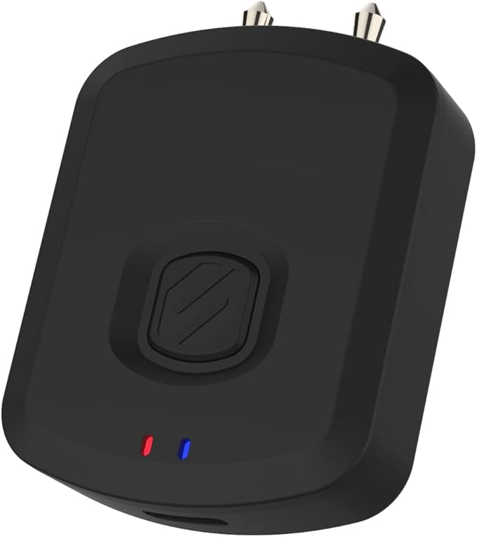 Scosche BTT-SP FlyTunes Universal Portable Bluetooth 4.1 Wireless Audio Transmitter for Use with AirPods, Earbuds/Headphones, TV’s and More - Black