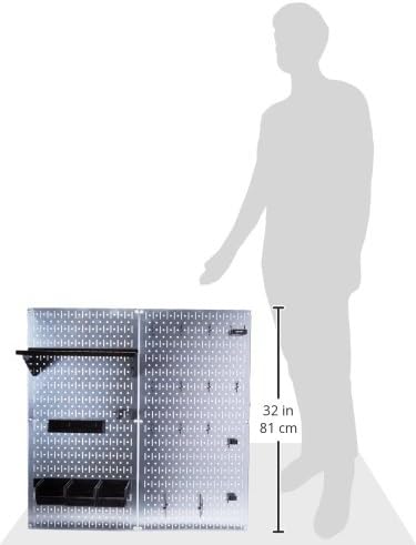 Wall Control 30-WGL-200GVB Galvanized Steel Pegboard Tool Organizer, Galv/Black