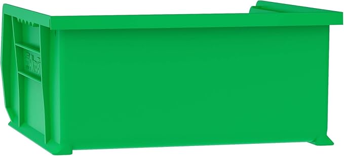 Akro-Mils 30235 AkroBins Plastic Storage Bins, Space-Saving Stackable Bins for Garage, Pantry, Craft Organization, 11-Inch x 11-Inch x 5-Inch, Green, 6-Pack