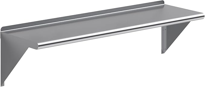 AmGood 48" Long X 14" Deep Stainless Steel Wall Shelf | NSF Certified | Appliance & Equipment Metal Shelving | Kitchen, Restaurant, Garage, Laundry, Utility Room