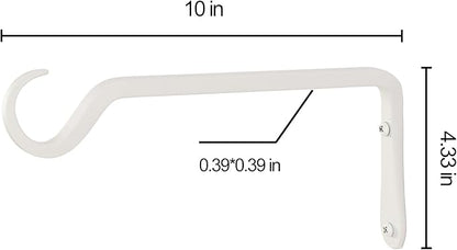 10" Plant Hangers 2-Pack - Heavy Duty Rust-Resistant Steel Hooks for Bird Feeders, Indoor/Outdoor Plants & Wall Decor, White