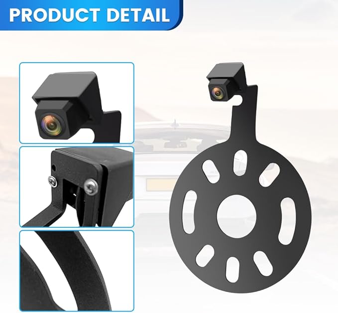 Backup Camera for Jeep Wrangler JK JKU Rubicon Sahara Sport Unlimited 2007-2018, Wide Angle Rear View Reverse Parking Off-Road Wheel Mount Camera