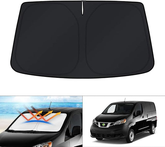 KUST Windshield Sun Shade for 2014-2021 Nissan NV200 Minivan Accessories Custom Fit Sunshade Foldable Sun Visor Protector Blocks UV Rays Keep Your Car Cooler