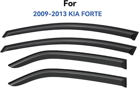 Window Visors Rain Guards for 2009 2010 2011 2012 2013 Kia Forte, Out-Channel Window Vent Wind Deflectors Visors Shades for 09 10 11 12 13 Kia Forte