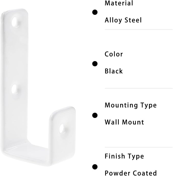 Bunk Bed Ladder Hooks Brackets, Iron Bed Ladder Hook,PVC Coated Angled Ladder Hooks,Heavy Duty Replacement Hardware Utility Hooks,Loft Garage Storage Hooks,J Brackets Hooks with Screws White