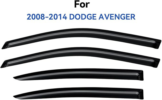 Window Visors Rain Guards Shield for 2008-2014 Dodge Avenger, Out-Channel Window Vent Wind Deflectors Visors Shades for 08-14 Dodge Avenger