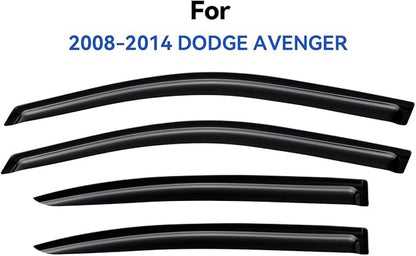 Window Visors Rain Guards Shield for 2008-2014 Dodge Avenger, Out-Channel Window Vent Wind Deflectors Visors Shades for 08-14 Dodge Avenger