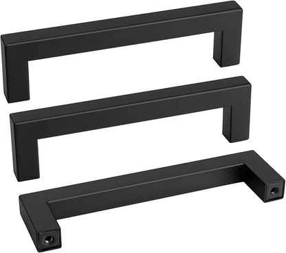 goldenwarm 150Pack 4.5INCH Drawer Pulls Black Modern Cabinet Hardware - LSJ12BK115 Cabinet Handles 4-1/2 inch Hole Centers Bedroom Drawer Pull Kitchen Cabinets T Bar Handle