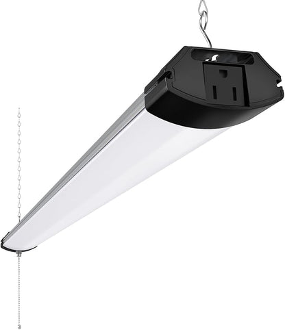 Barrina BS84 LED Shop Light for Garage, 10000LM, 84W, 4FT, 6500K Linkable Light Fixture for Workshop, Basement, Hanging or Flush Mount, Heat Dissipation with Pull Chain Switch, ETL,1 Pack