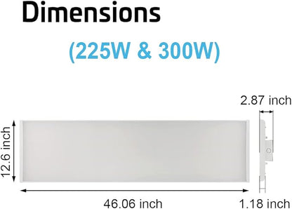 4FT Linear LED Highbay Light - Pack of Two - 225W - 30600LM - 1-10V dimmable - 5000K Daylight White - UL and DLC Listed - Replaces 6-8 Lamp Fluorescent T5 Fixture