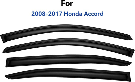 Window Visors Rain Guards Shield for 2008-2017 Honda Accord, Out-Channel Window Vent Wind Deflectors Visors Shades for 08-17 Accord 4Door Sedan