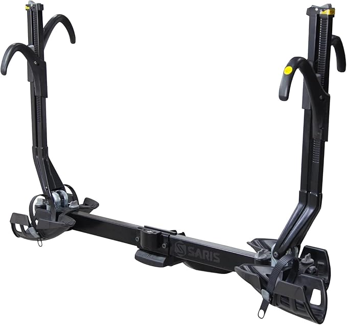 Saris SuperClamp EX 2-Bike Hitch Rack – Lightweight Platform Bike Carrier for Car, SUV, Truck – Tilting Design, Secure Wheel Clamping, Fits Road, Mountain, E-Bikes – 1.25" and 2" Hitch Receiver