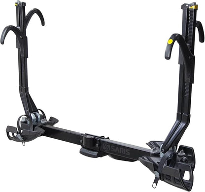 Saris SuperClamp EX 2-Bike Hitch Rack – Lightweight Platform Bike Carrier for Car, SUV, Truck – Tilting Design, Secure Wheel Clamping, Fits Road, Mountain, E-Bikes – 1.25" and 2" Hitch Receiver