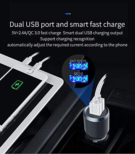 Bluetooth 5.0 Car Audio Transmitter | HD Sound, Fast 20W PD & QC3.0 Charging, Hands-Free Calls, RGB Lights, FM & TF Card