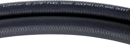 LokoCar Rubber Fuel Hose Line Push Lock 3/8" ID SAE 30R7 NBR 5ft 300PSI Black