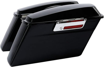 XFMT Matte Black Hard Saddlebags Saddle Bags Trunk W/Chrome Conversion Brackets For Harley Softail Heritage Classic Deluxe 1984-2017