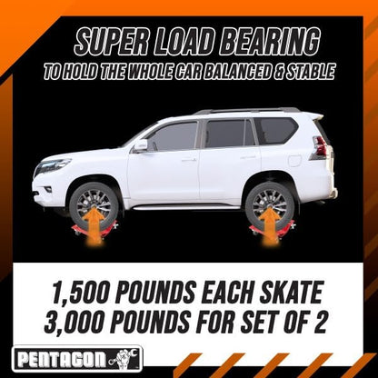 5052 Pentagon Tool | Premium 2-Pack | Car Tire Dolly - Tire Skates