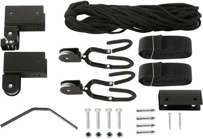 RAD Sportz Kayak Hoist 2-Pack Quality Garage Storage Canoe Lift with 125 lb Capacity Even Works as Ladder Lift Premium Quality Pulley System, Black
