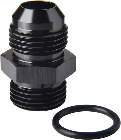 10AN Male Flare to 10AN ORB O-ring Boss Fuel Pump Rail Adapter Fitting Aluminum Black