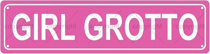 GIRL GROTTO Space Metal Tin Street Sign Bar Cafe Garage Cave Home Room Wall Bathroom Farmhouse Garden Porch Patio Decor, 16 x 4 Inch