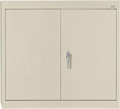 Sandusky Lee WA11301226-07 Wall-Mount Metal Storage Cabinet with Adjustable Shelf, Locking Handle, 200lb Capacity, 12" Depth x 30" Width x 26" Height, Putty