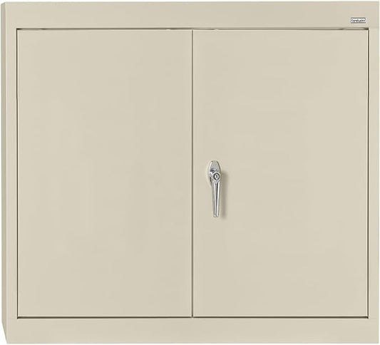 Sandusky Lee WA11301226-07 Wall-Mount Metal Storage Cabinet with Adjustable Shelf, Locking Handle, 200lb Capacity, 12" Depth x 30" Width x 26" Height, Putty