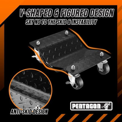 5052 Pentagon Tool | Premium 2-Pack | Car Tire Dolly - Tire Skates