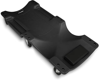 Magshion Rolling Garage with Padded Headrest, Shop Creeper 40" Mechanic Cart with Double Tool Tray and 6 Casters, 330 lbs Capacity Lightweight Automotive Creeper, (Black)