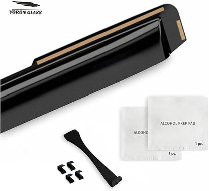 Voron Glass in-Channel Extra Durable Rain Guards for Trucks Chevrolet (Chevy) Silverado/GMC Sierra 2014-2018 Double Cab, Window Deflectors, Vent Window Visors, 4 Pieces - 230092