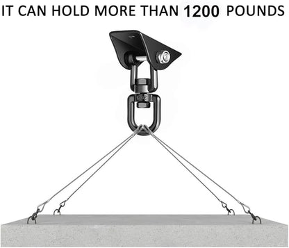 Porch Swing Hanging Kit, 360°Rotating 1200 lb Capacity Hanger for Porch Swing, Hammocks, Swing Chair (2 Pack)