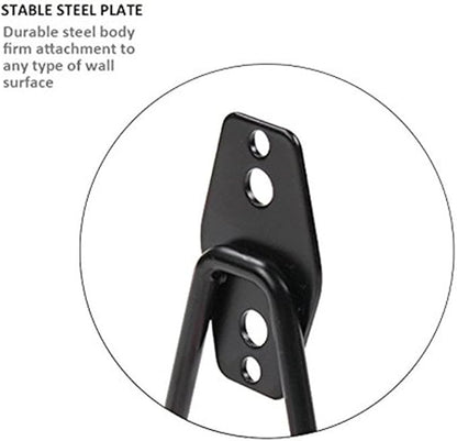 Wall Mount Heavy Duty Double Utility Tools Hooks with Anti-Slip Coating for Garage Storage Organizer Shovels Chair Hose, Pack of 4
