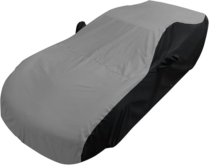 C6 Corvette Car Cover - Custom Fit Outdoor/Indoor UV & Rain Protection - Ultraguard Plus 300 Denier High End for 2005-2013 C6, Grand Sport, ZR1, Z06 Corvettes (Gray/Black)