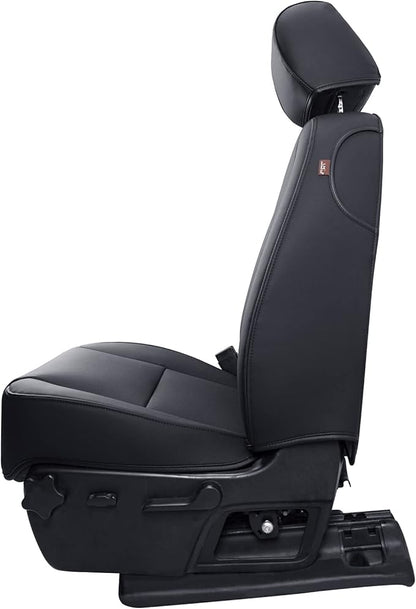 LUCKYMAN CLUB Custom Fit Seat Covers for 2007-2013 Chevy Silverado Sierra 1500 Crew Cab, 2007-2014 Silverado Sierra 2500 3500 Crew Cab (Black)