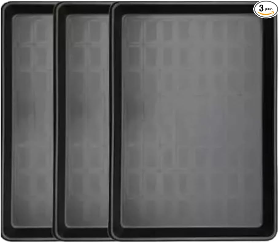 3Pack Extra Large Oil Drip Pan 35.4 x 24 x1.4 Inches Oil Change Drip Tray for Under Car Plastic Tray Auto Oil Catch Pan for Transmission Garage Automotive Driveway to Keep Floor Clean