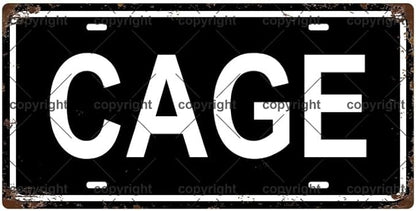 CAGE Space Vintage Metal Tin Sign License Plate Bar Cafe Garage Cave Home Room Wall Bathroom Farmhouse Garden Porch Patio Decor, 12 x 6 Inch