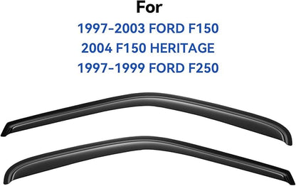 Window Visors Rain Guards for 1997-2003 Ford F150 Standard Cab, Out-Channel Window Vent Wind Deflectors Visors Shades for 1997-1999 F250, 2004 F-150 Heritage Regular Cab, 2PCS