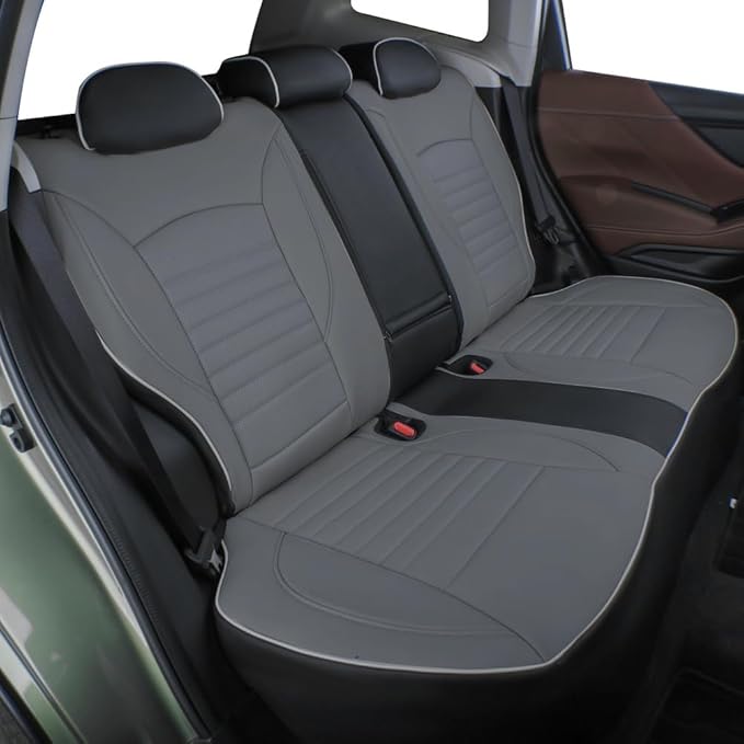 EKR Sportage Seat Covers Custom Fit for KIA Sportage S,EX,LX,SX,SX Turbo 2017 2018 2019 2020 2021 2022 Leather Car Seat Cover Full Set - Faux Leather (Black/Gray)