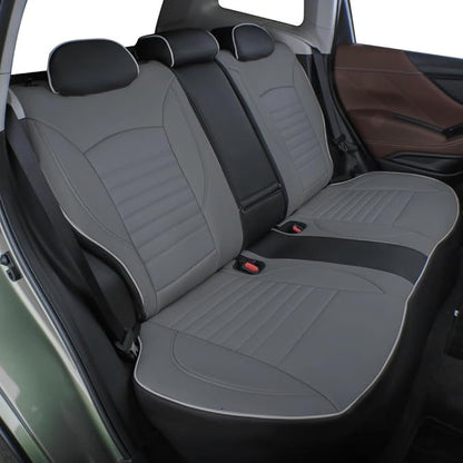 EKR Sportage Seat Covers Custom Fit for KIA Sportage S,EX,LX,SX,SX Turbo 2017 2018 2019 2020 2021 2022 Leather Car Seat Cover Full Set - Faux Leather (Black/Gray)