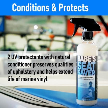 Babe’s Seat Saver – Marine Vinyl Protectant & Conditioner – UV Protection for Boat Seats – Non-Silicone Formula Keeps Upholstery Soft & Smooth - 1 Gallon