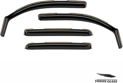 Voron Glass in-Channel Extra Durable Rain Guards for GMC Sierra 2014-2018 Crew Cab, Window Deflectors, Vent Window Visors, 4 Pieces - 200906