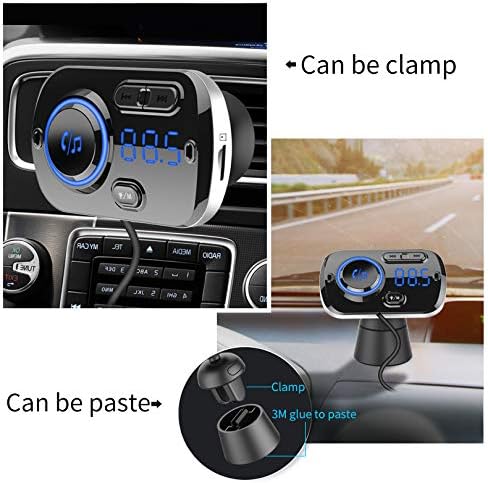 Bluetooth 5.0 Car Audio Transmitter | HD Sound, Fast 20W PD & QC3.0 Charging, Hands-Free Calls, RGB Lights, FM & TF Card