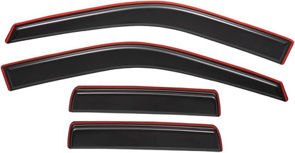 Lightronic Extra Durable Clip-on in-Channel Auto Vent Window Visor, Fits 1999-2004 Jeep Grand Cherokee, UV Protection Rain Guard, Original Wind Deflector, No-Drill Easy Install, Dark Smoke, 4-Pcs