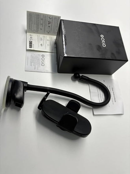 OQTIQ 13" Gooseneck Car Phone Mount – Windshield & Dashboard Holder with Strong Suction Cup, Anti-Shake Stabilizer, One-Button Release – Compatible with iPhone 16/15/14 and All Smartphones