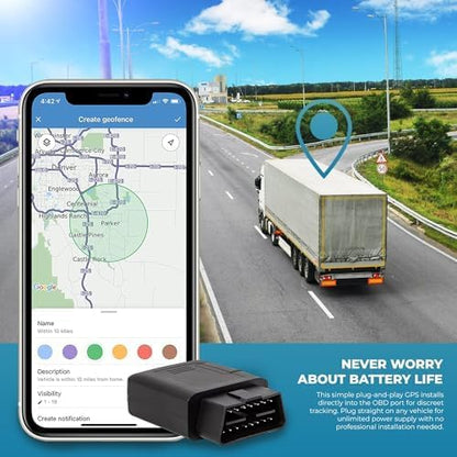 Brickhouse Security GPS Tracker for Vehicles- TrackPort OBD II Tracking Device- Tracker for Car Location and Speed- Mini OBD GPS Tracker for Vehicles- GPS Trackers- Subscription Required