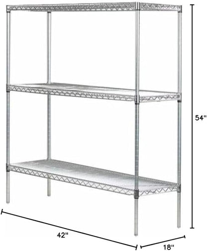 Omega 18" Deep x 42" Wide x 54" High 3 Tier Gray Starter Shelving Unit