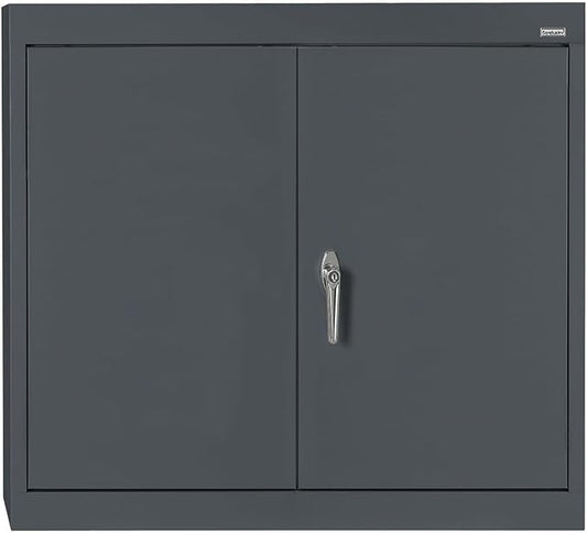 Sandusky Lee WA11301226-02 Wall-Mount Metal Storage Cabinet with Adjustable Shelf, Locking Handle, 200lb Capacity, 12" Depth x 30" Width x 26" Height, Charcoal