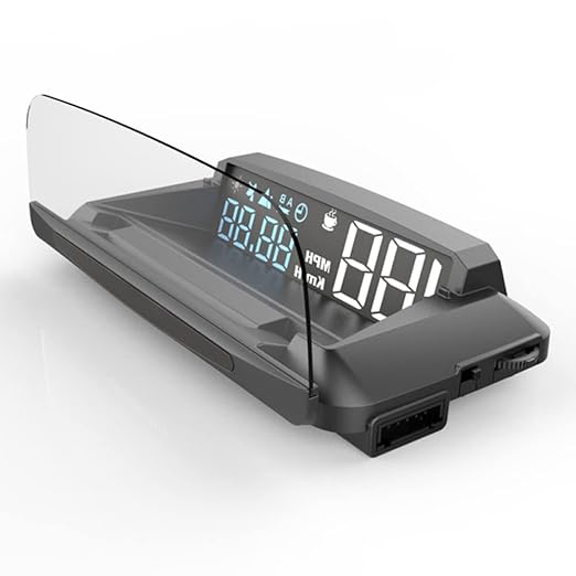 3D HUD Head Up Display Speedometer Digital Speed MPH Overspeed Alarm Fatigue Driving Alert Altitude Windshield Projector Universal for All Cars Truck Vehicle